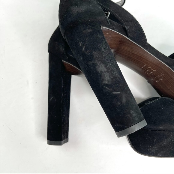 Stuart Weitzman Suede Peep Toe Strap Platform - Picture 8 of 15